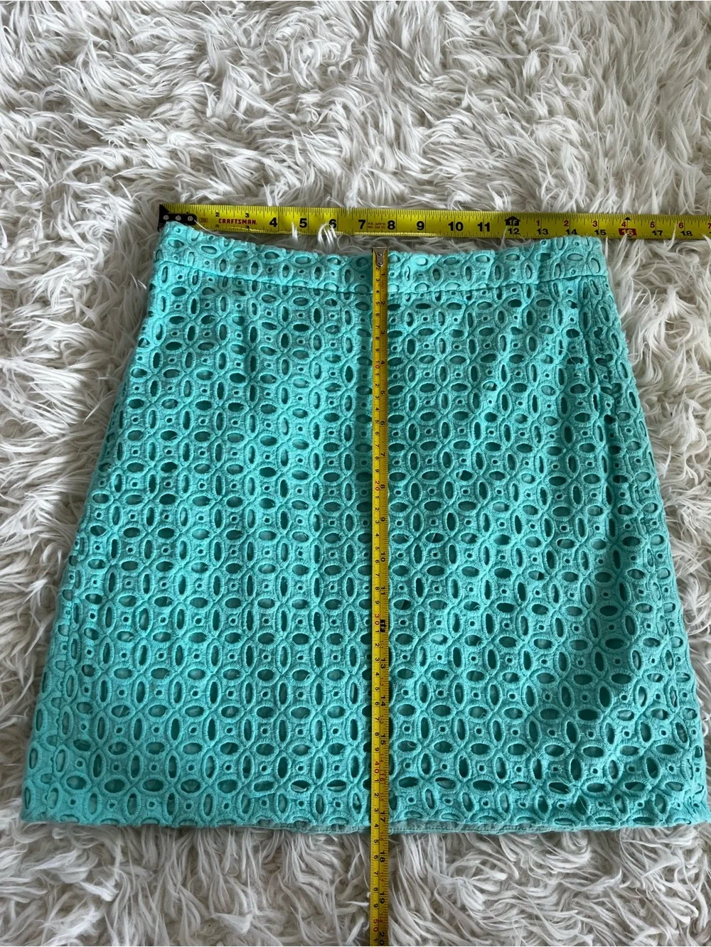 J. Crew Aqua Eyelet Lace Mini Skirt